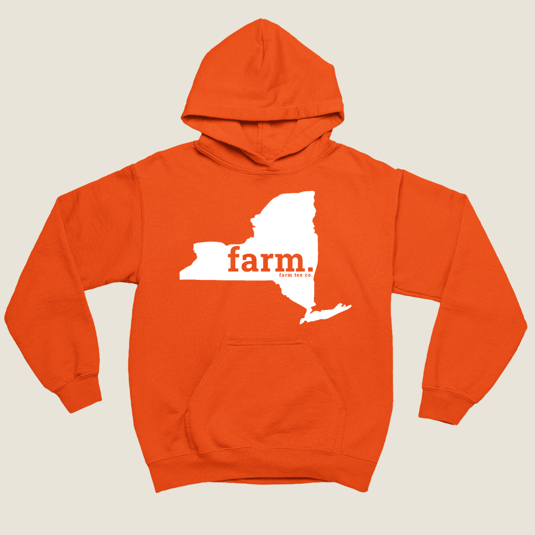 New York FARM Safety Orange Hoodie – Farm Tee Company