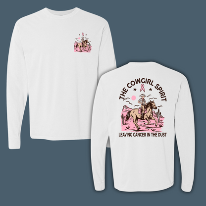 The Cowgirl Spirit Breast Cancer Long Sleeve Tees