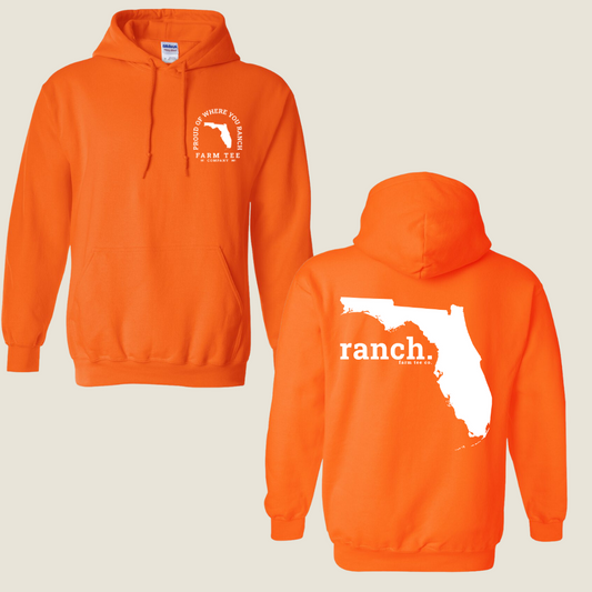 Florida RANCH Safety Orange Casual Hoodie