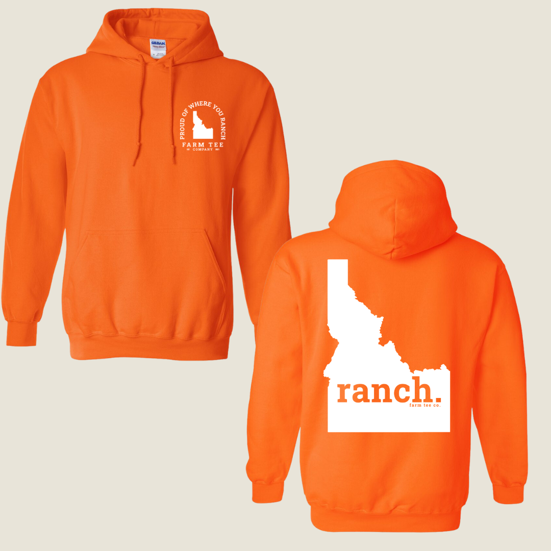 Idaho RANCH Safety Orange Casual Hoodie