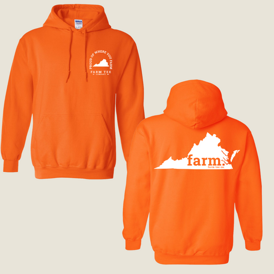 Virginia FARM Safety Orange Casual Hoodie