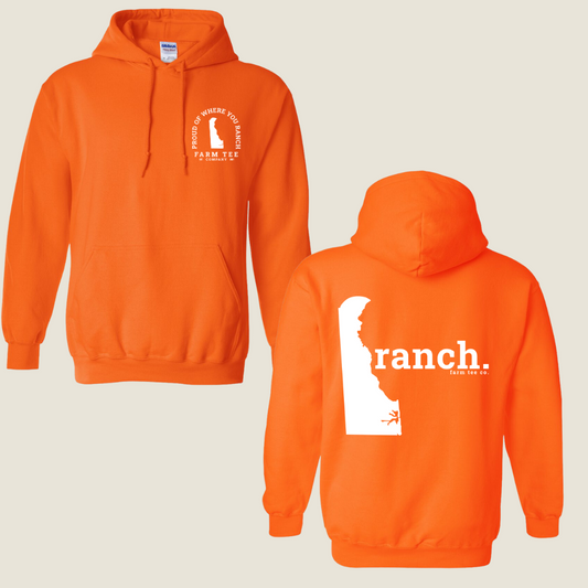 Delaware RANCH Safety Orange Casual Hoodie