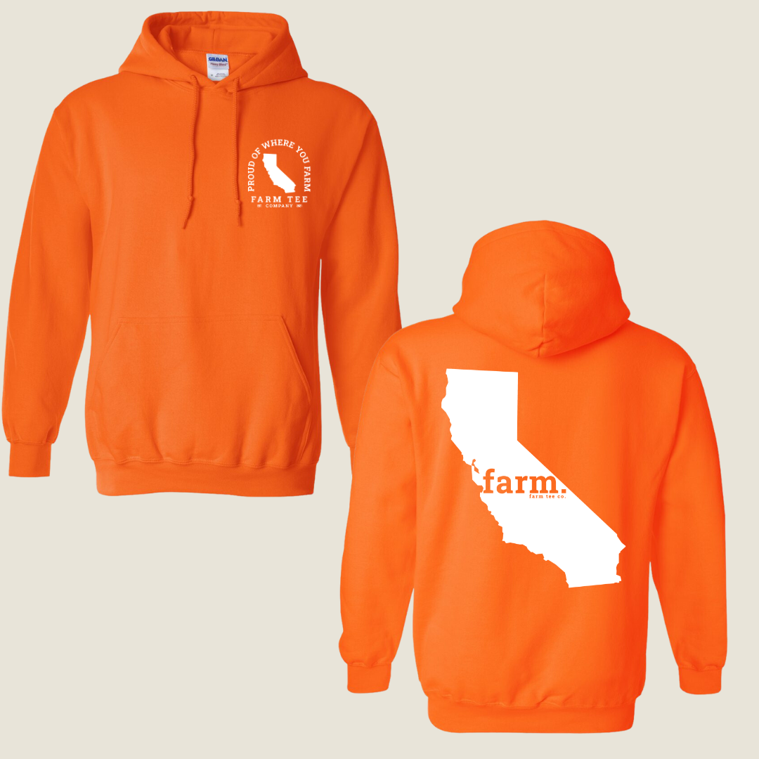 California FARM Safety Orange Casual Hoodie