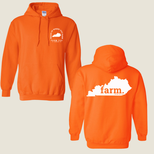 Kentucky FARM Safety Orange Casual Hoodie
