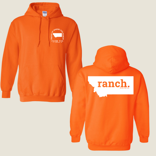 Montana RANCH Safety Orange Casual Hoodie