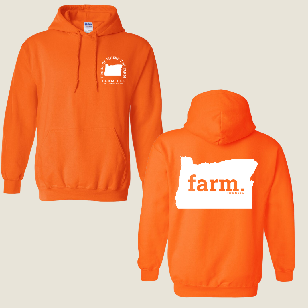 Oregon FARM Safety Orange Casual Hoodie