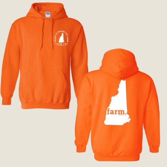 New Hampshire FARM Safety Orange Casual Hoodie