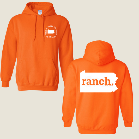 Pennsylvania RANCH Safety Orange Casual Hoodie