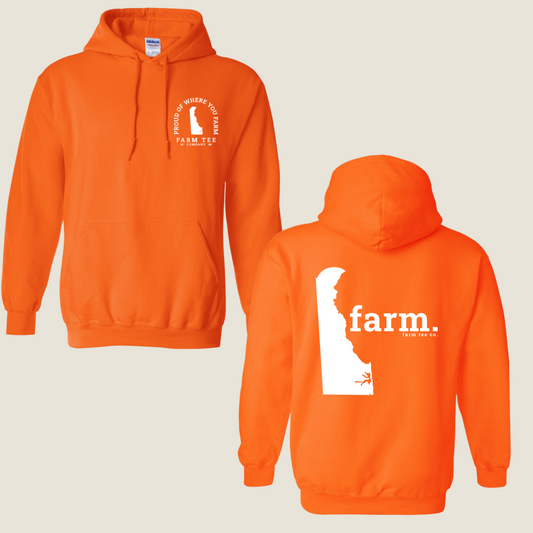 Delaware FARM Safety Orange Casual Hoodie