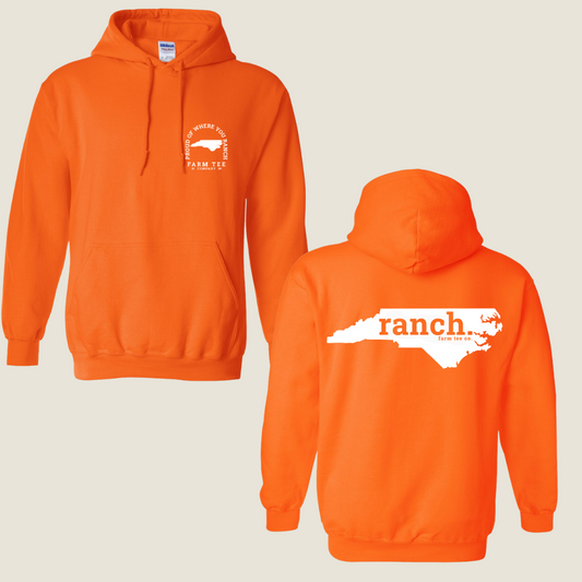 North Carolina RANCH Safety Orange Casual Hoodie
