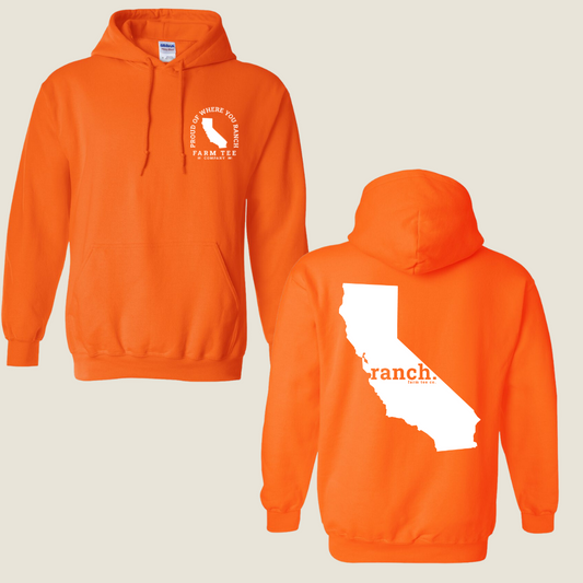 California RANCH Safety Orange Casual Hoodie