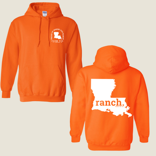 Louisiana RANCH Safety Orange Casual Hoodie