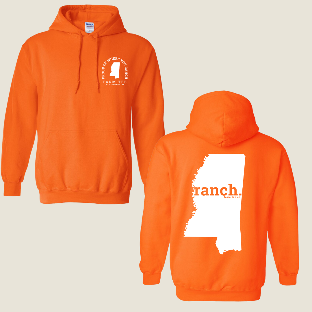 Mississippi RANCH Safety Orange Casual Hoodie