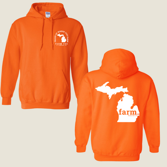Michigan FARM Safety Orange Casual Hoodie