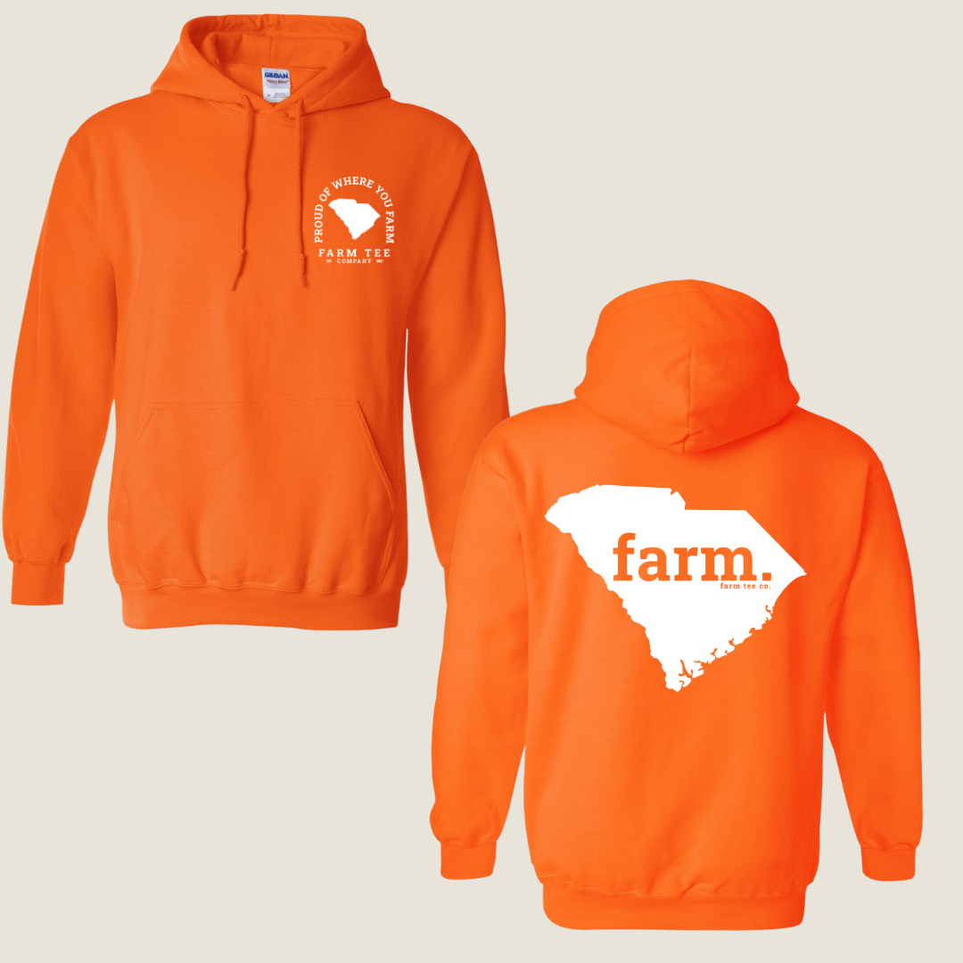 South Carolina FARM Safety Orange Casual Hoodie