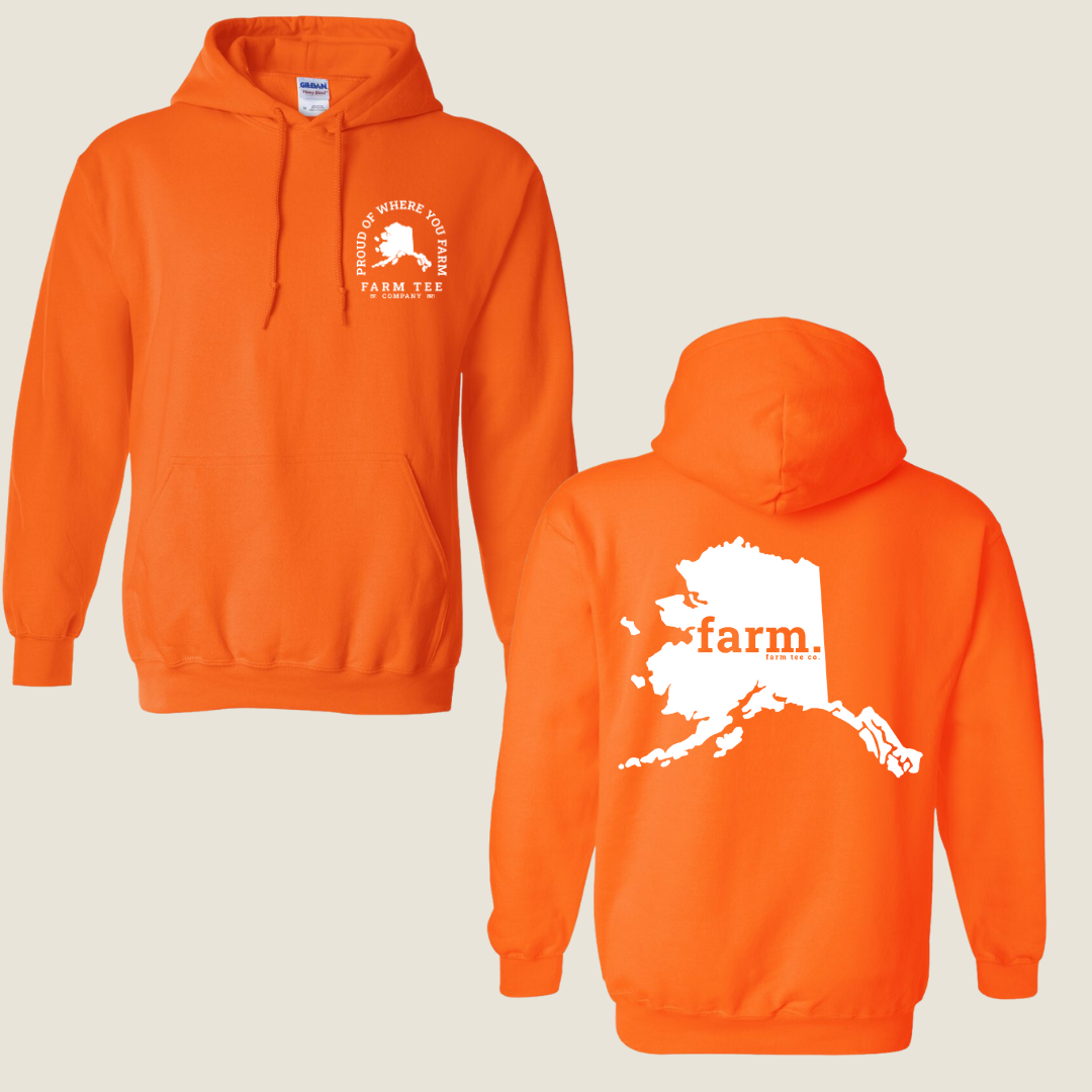 Alaska FARM Safety Orange Casual Hoodie