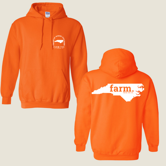 North Carolina FARM Safety Orange Casual Hoodie