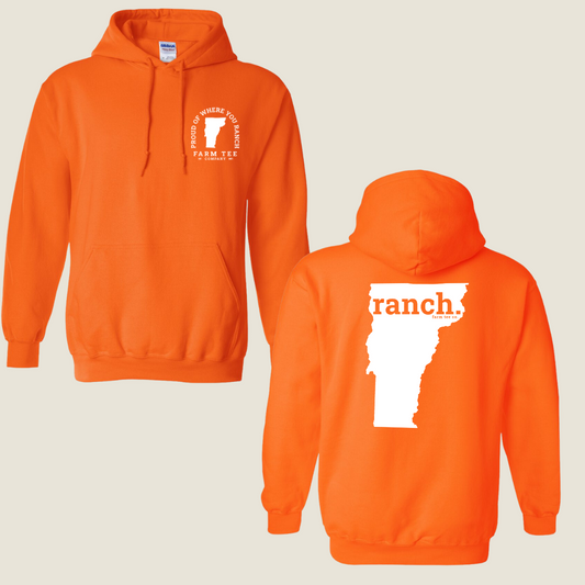 Vermont RANCH Safety Orange Casual Hoodie
