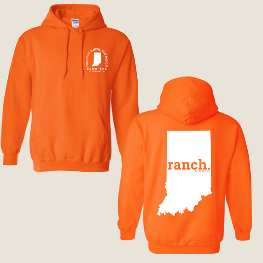 Indiana RANCH Safety Orange Casual Hoodie