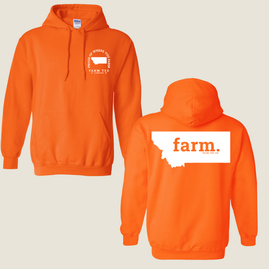Montana FARM Safety Orange Casual Hoodie