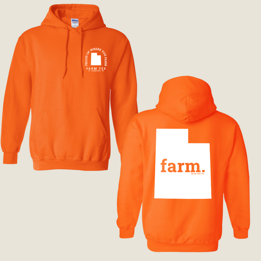 Utah FARM Safety Orange Casual Hoodie