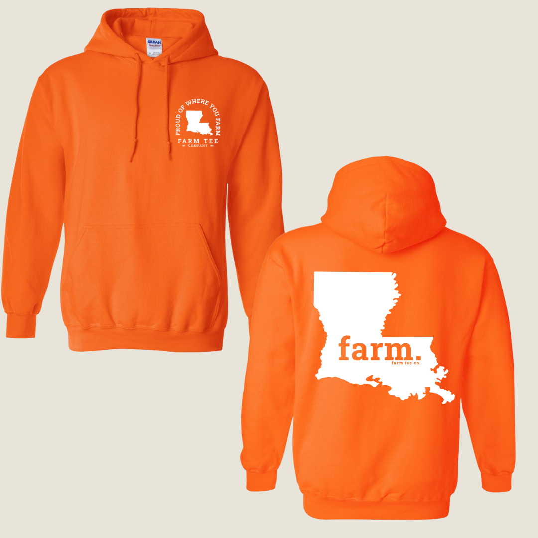 Louisiana FARM Safety Orange Casual Hoodie