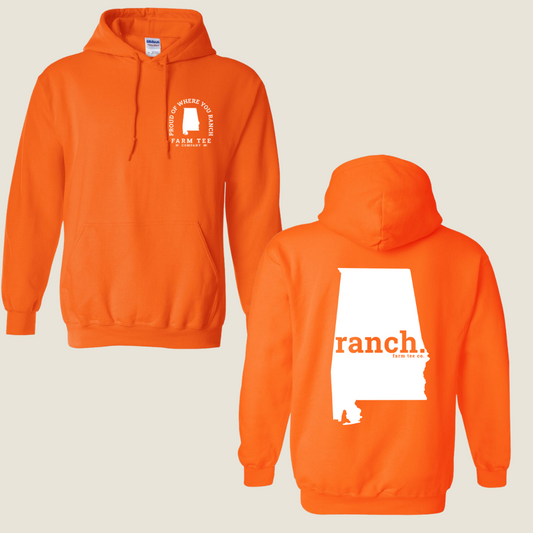 Alabama RANCH Safety Orange Casual Hoodie
