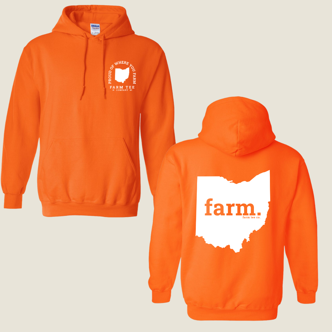Ohio FARM Safety Orange Casual Hoodie