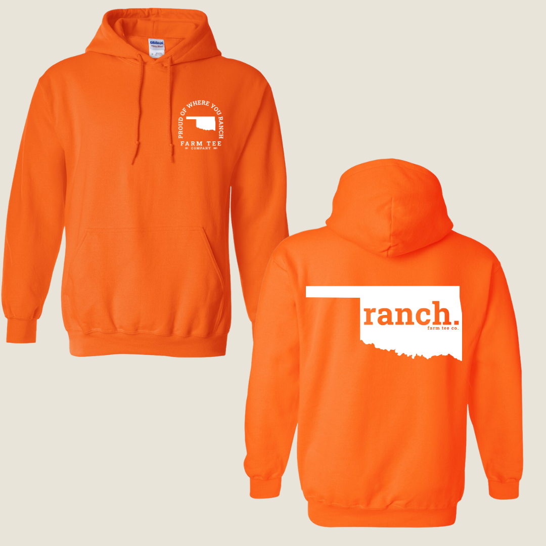 Oklahoma RANCH Safety Orange Casual Hoodie