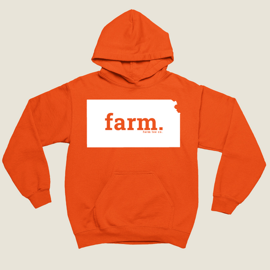 Kansas FARM Safety Orange Casual Hoodie
