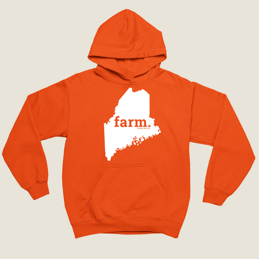 Maine FARM Safety Orange Hoodie