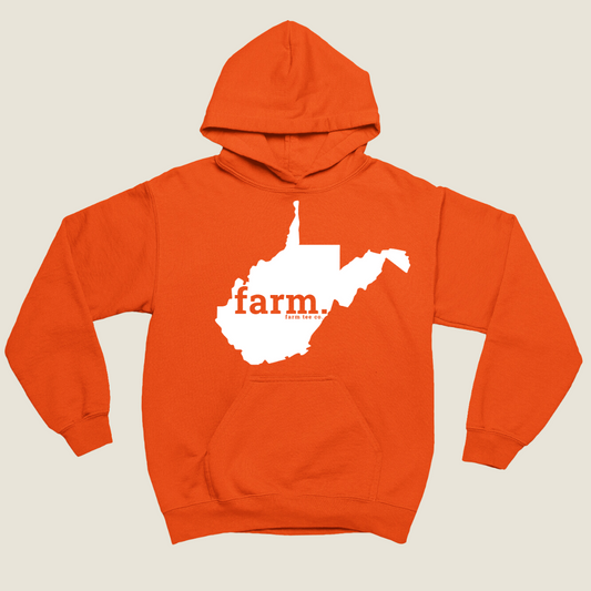 West Virginia FARM Safety Orange Hoodie