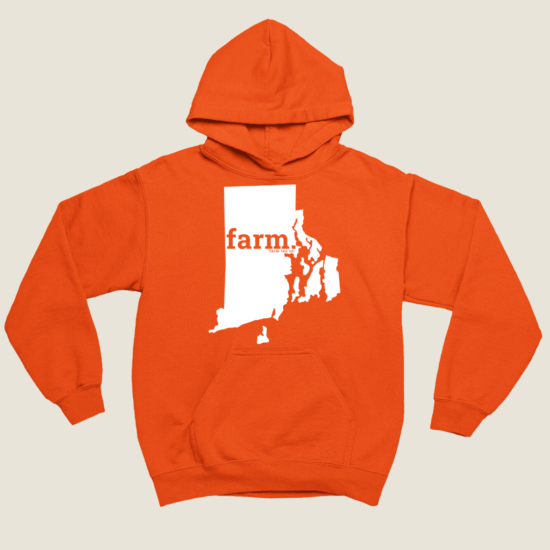Rhode Island FARM Safety Orange Hoodie