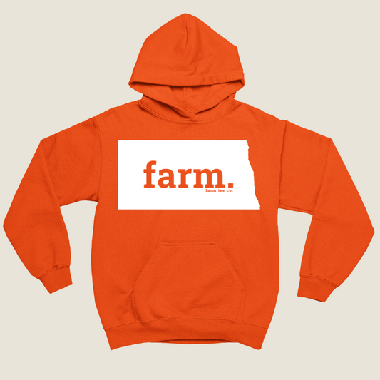 North Dakota FARM Safety Orange Hoodie