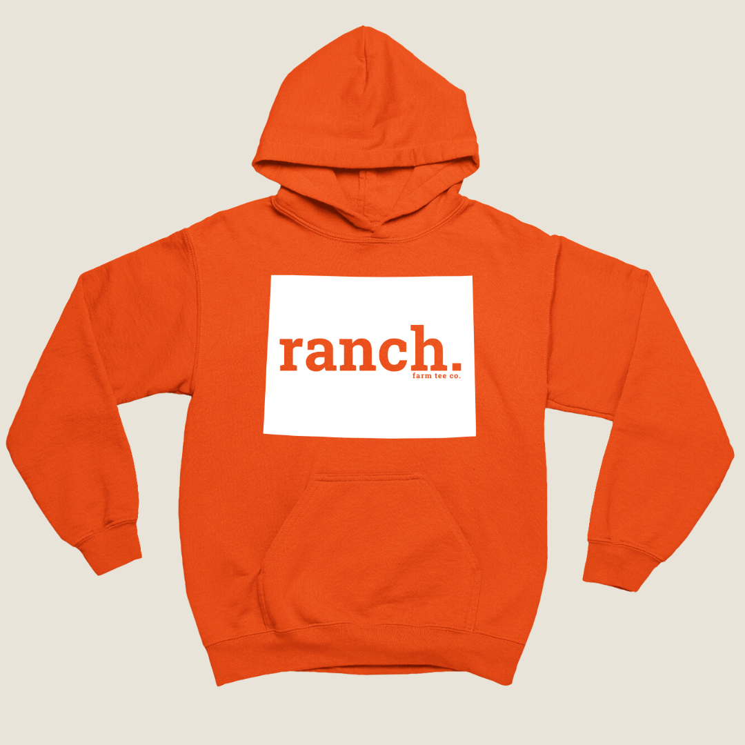 Wyoming RANCH Safety Orange Hoodie