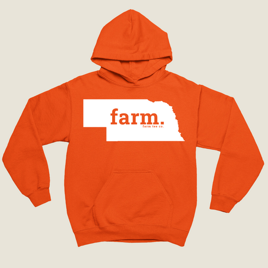 Nebraska FARM Safety Orange Hoodie