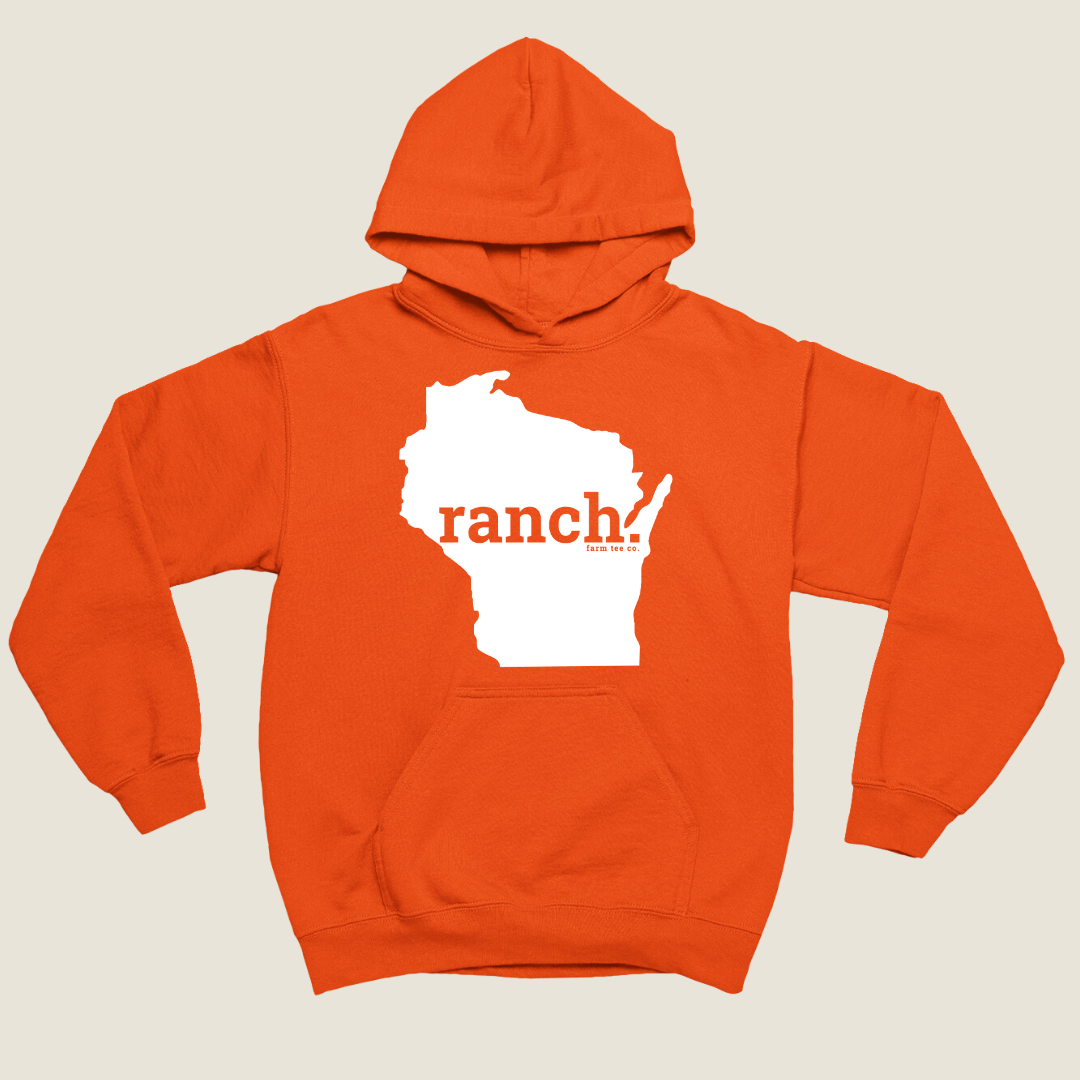 Wisconsin RANCH Safety Orange Hoodie