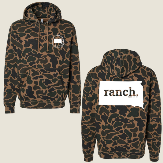 South Dakota RANCH Casual Camo Hoodie