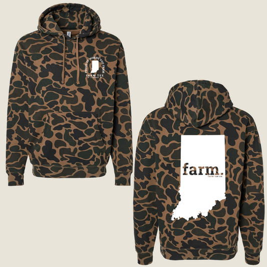 Indiana FARM Casual Camo Hoodie