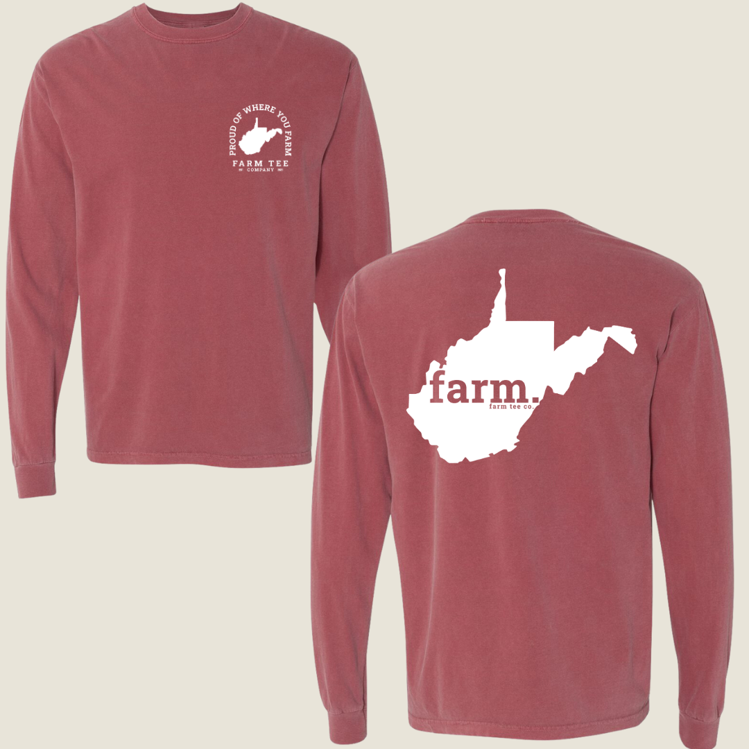 West Virginia FARM Casual Long Sleeve Tee