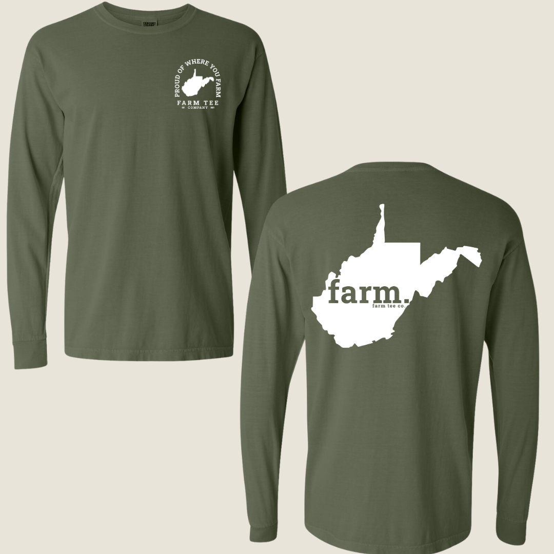 West Virginia FARM Casual Long Sleeve Tee