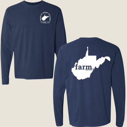 West Virginia FARM Casual Long Sleeve Tee