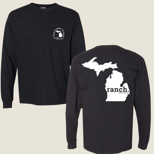 Michigan RANCH Pocket Long Sleeve Tee