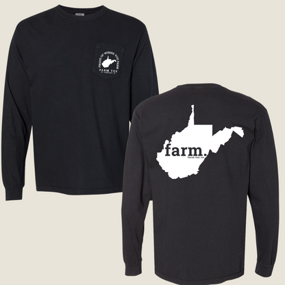 West Virginia FARM Pocket Long Sleeve Tee