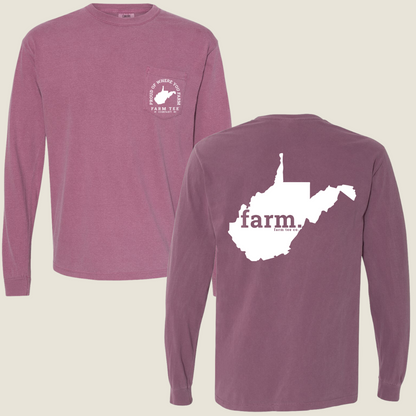 West Virginia FARM Pocket Long Sleeve Tee