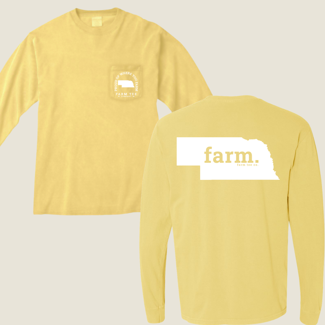 Nebraska FARM Pocket Long Sleeve Tee