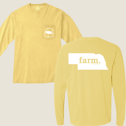 Nebraska FARM Pocket Long Sleeve Tee