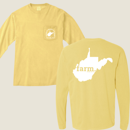 West Virginia FARM Pocket Long Sleeve Tee