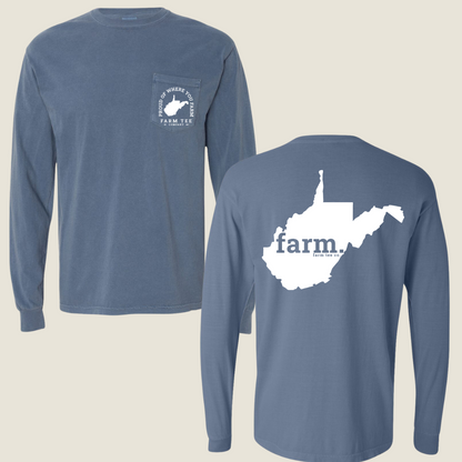 West Virginia FARM Pocket Long Sleeve Tee