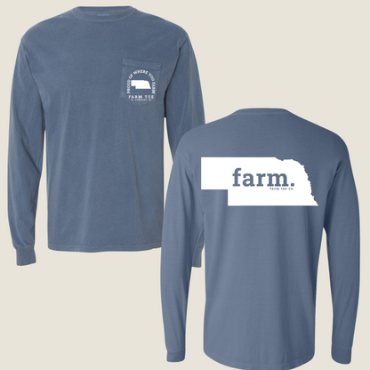 Nebraska FARM Pocket Long Sleeve Tee